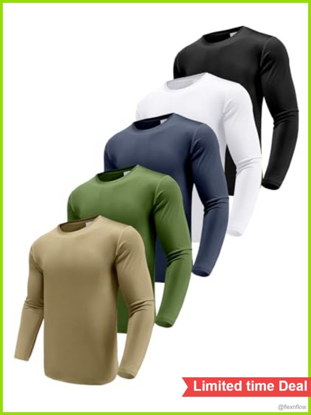 Men's Performance Long Sleeve T-Shirt UPF 50+ Dry Fit Athletic Workout Tee